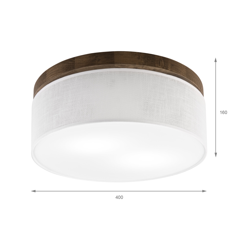 Brilagi - Plafón BELLADONNA 2xE27/15W/230V diá. 40 cm blanco/roble