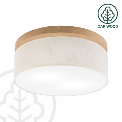 Brilagi - Plafón BELLADONNA 2xE27/15W/230V diá. 40 cm color crema/roble