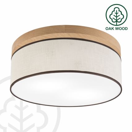 Brilagi - Plafón BELLADONNA 2xE27/15W/230V diá. 40 cm color crema/roble