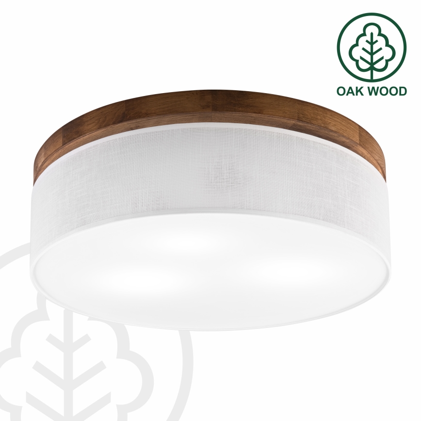 Brilagi - Plafón BELLADONNA 3xE27/15W/230V diá. 50 cm blanco/roble cereza