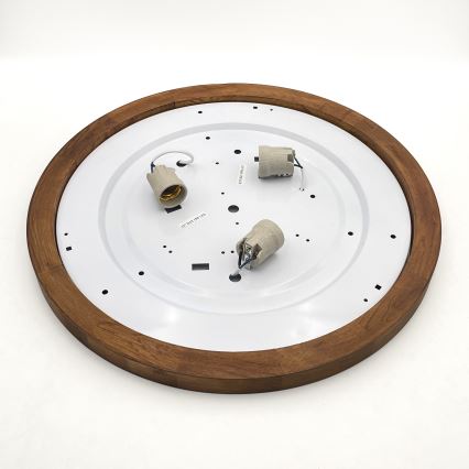 Brilagi - Plafón BELLADONNA 3xE27/15W/230V diá. 50 cm blanco/roble cereza