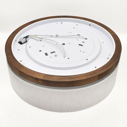 Brilagi - Plafón BELLADONNA 3xE27/15W/230V diá. 50 cm blanco/roble cereza