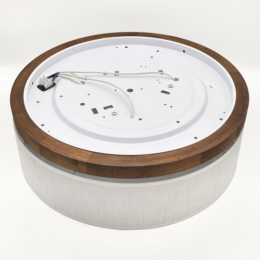 Brilagi - Plafón BELLADONNA 3xE27/15W/230V diá. 50 cm blanco/roble cereza