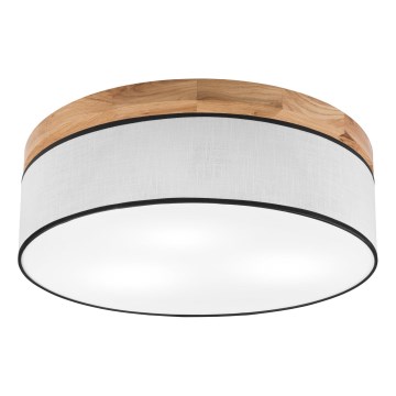 Brilagi - Plafón BELLADONNA 3xE27/15W/230V diá. 50 cm blanco/roble