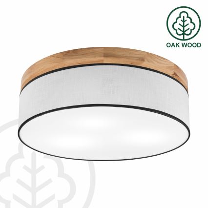 Brilagi - Plafón BELLADONNA 3xE27/15W/230V diá. 50 cm blanco/roble
