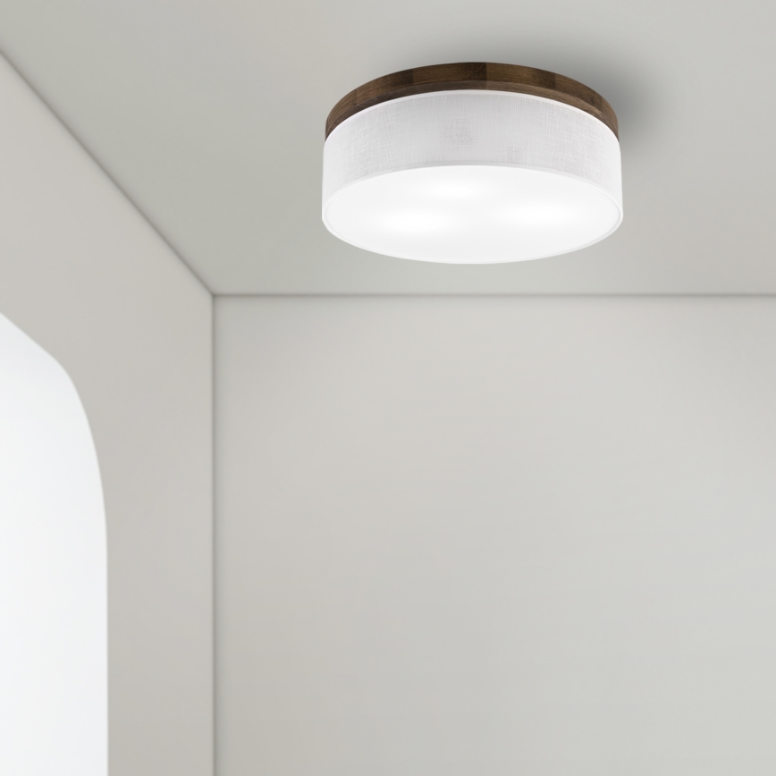Brilagi - Plafón BELLADONNA 3xE27/15W/230V diá. 50 cm blanco/roble