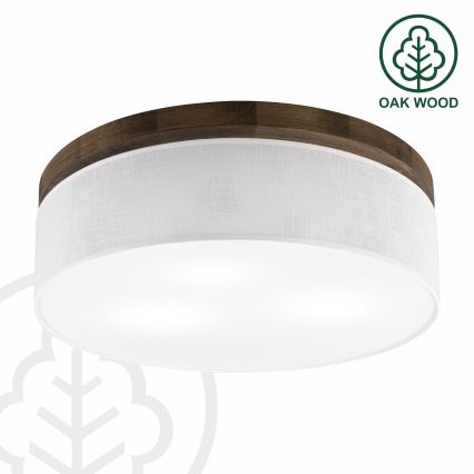 Brilagi - Plafón BELLADONNA 3xE27/15W/230V diá. 50 cm blanco/roble
