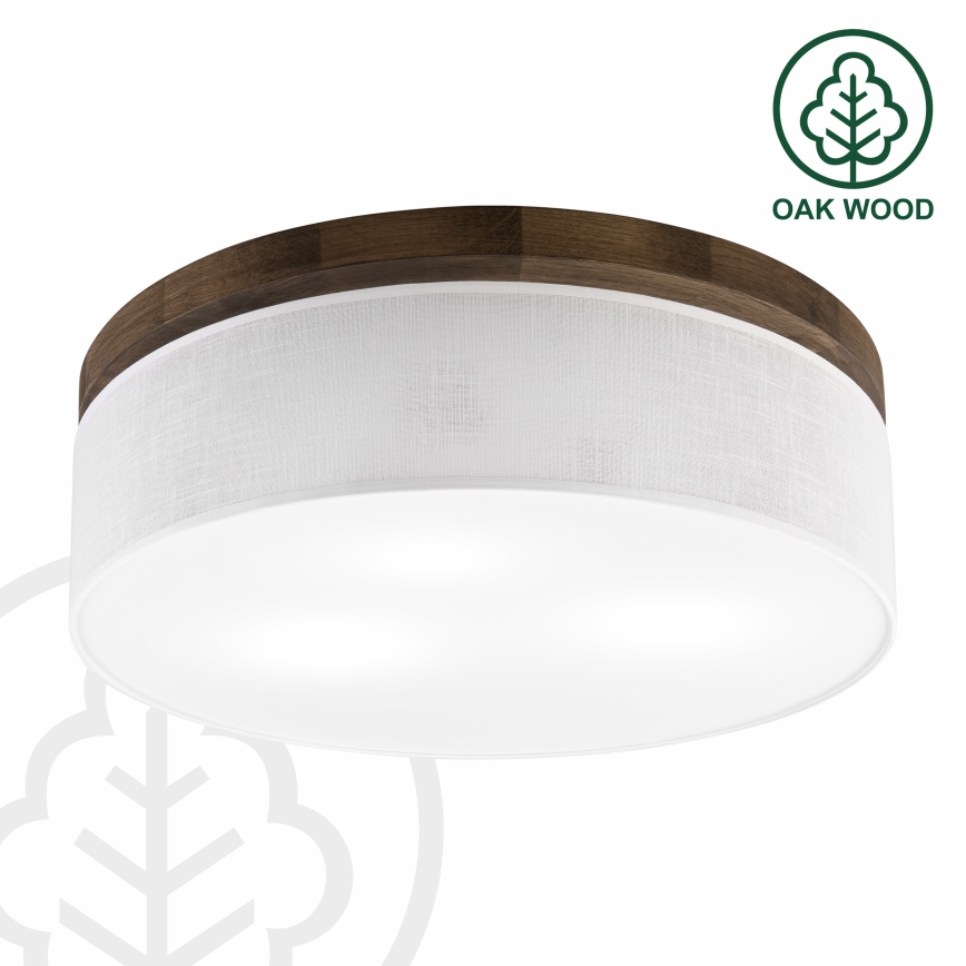 Brilagi - Plafón BELLADONNA 3xE27/15W/230V diá. 50 cm blanco/roble