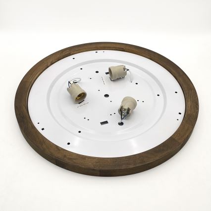 Brilagi - Plafón BELLADONNA 3xE27/15W/230V diá. 50 cm blanco/roble