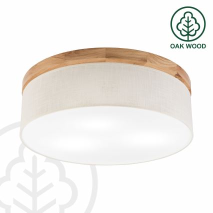 Brilagi - Plafón BELLADONNA 3xE27/15W/230V diá. 50 cm color crema/roble