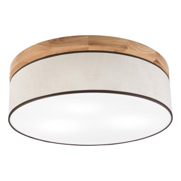 Brilagi - Plafón BELLADONNA 3xE27/15W/230V diá. 50 cm color crema/roble