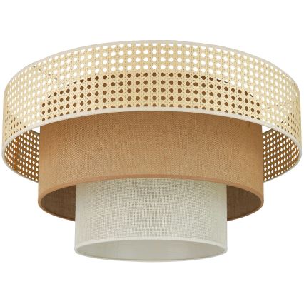 Brilagi - Plafón CEDAR LUNETA 1xE27/15W/230V diá. 45 cm beige/marrón/color crema