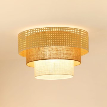 Brilagi - Plafón CEDAR LUNETA 1xE27/15W/230V diá. 45 cm beige/marrón/color crema