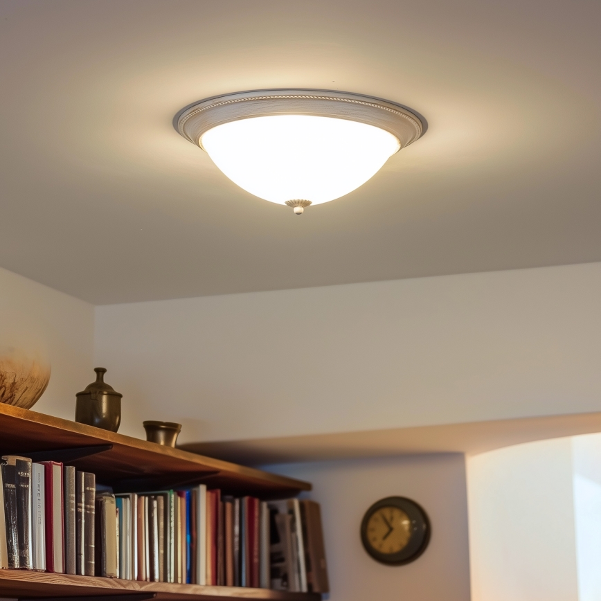 Brilagi - Plafón CLASSIC 3xE27/60W/230V color crema/pátina