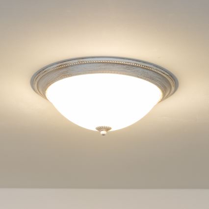Brilagi - Plafón CLASSIC 3xE27/60W/230V color crema/pátina