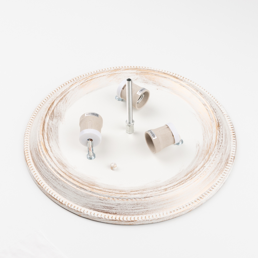 Brilagi - Plafón CLASSIC 3xE27/60W/230V color crema/pátina