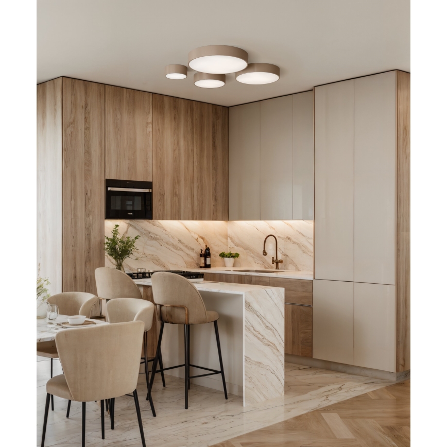 Brilagi - Plafón con sensor CLARE 6xE27/24W/230V diá. 80 cm beige