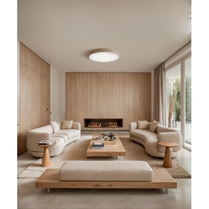 Brilagi - Plafón con sensor CLARE 6xE27/24W/230V diá. 80 cm beige