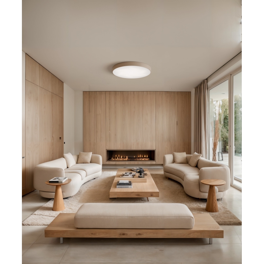 Brilagi - Plafón con sensor CLARE 6xE27/24W/230V diá. 80 cm beige