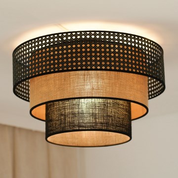 Brilagi - Plafón DAKOTA LUNETA 1xE27/15W/230V diá. 45 cm negro/beige