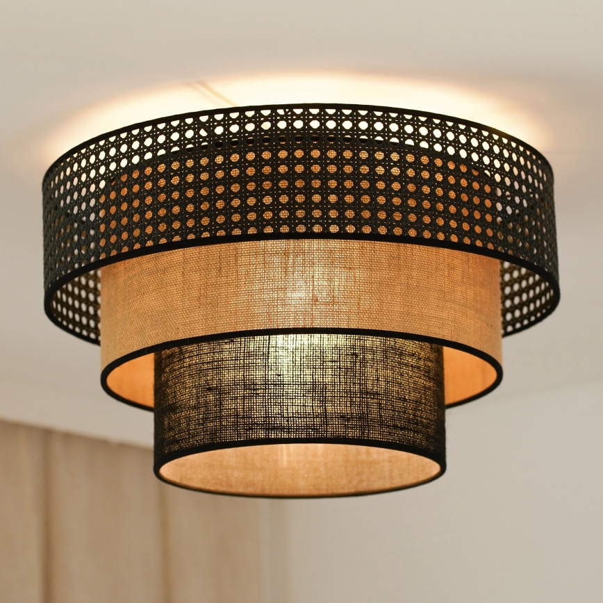 Brilagi - Plafón DAKOTA LUNETA 1xE27/15W/230V diá. 45 cm negro/beige