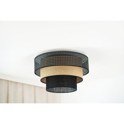 Brilagi - Plafón DAKOTA LUNETA 1xE27/15W/230V diá. 45 cm negro/beige