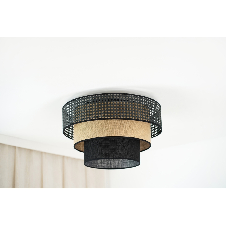 Brilagi - Plafón DAKOTA LUNETA 1xE27/15W/230V diá. 45 cm negro/beige