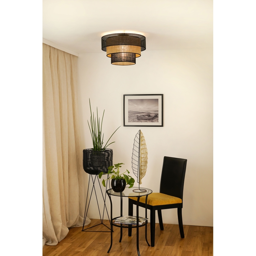 Brilagi - Plafón DAKOTA LUNETA 1xE27/15W/230V diá. 45 cm negro/beige