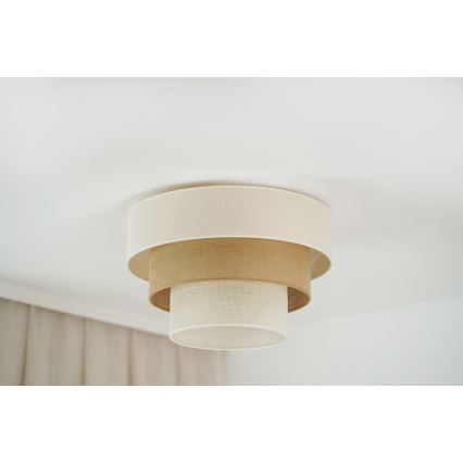 Brilagi - Plafón DENVER LUNETA 1xE27/15W/230V diá. 45 beige/marrón/color crema