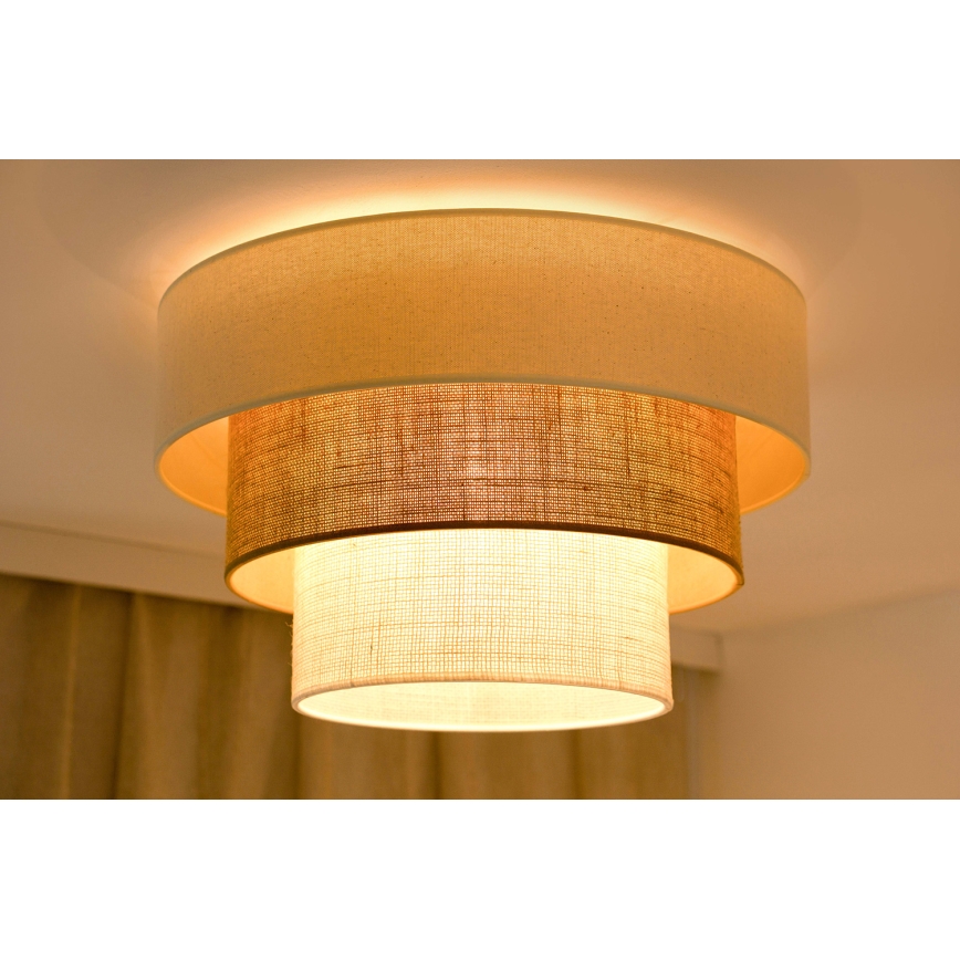 Brilagi - Plafón DENVER LUNETA 1xE27/15W/230V diá. 45 beige/marrón/color crema