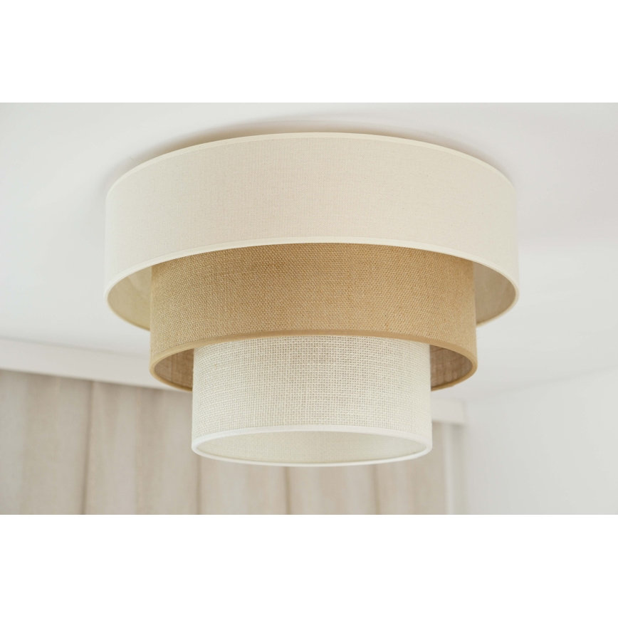 Brilagi - Plafón DENVER LUNETA 1xE27/15W/230V diá. 45 beige/marrón/color crema
