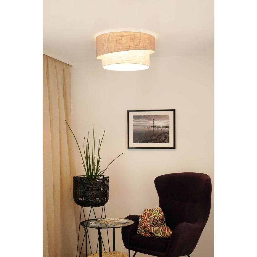 Brilagi - Plafón DOVER SHINE 1xE27/15W/230V diá. 50 cm gris/color crema