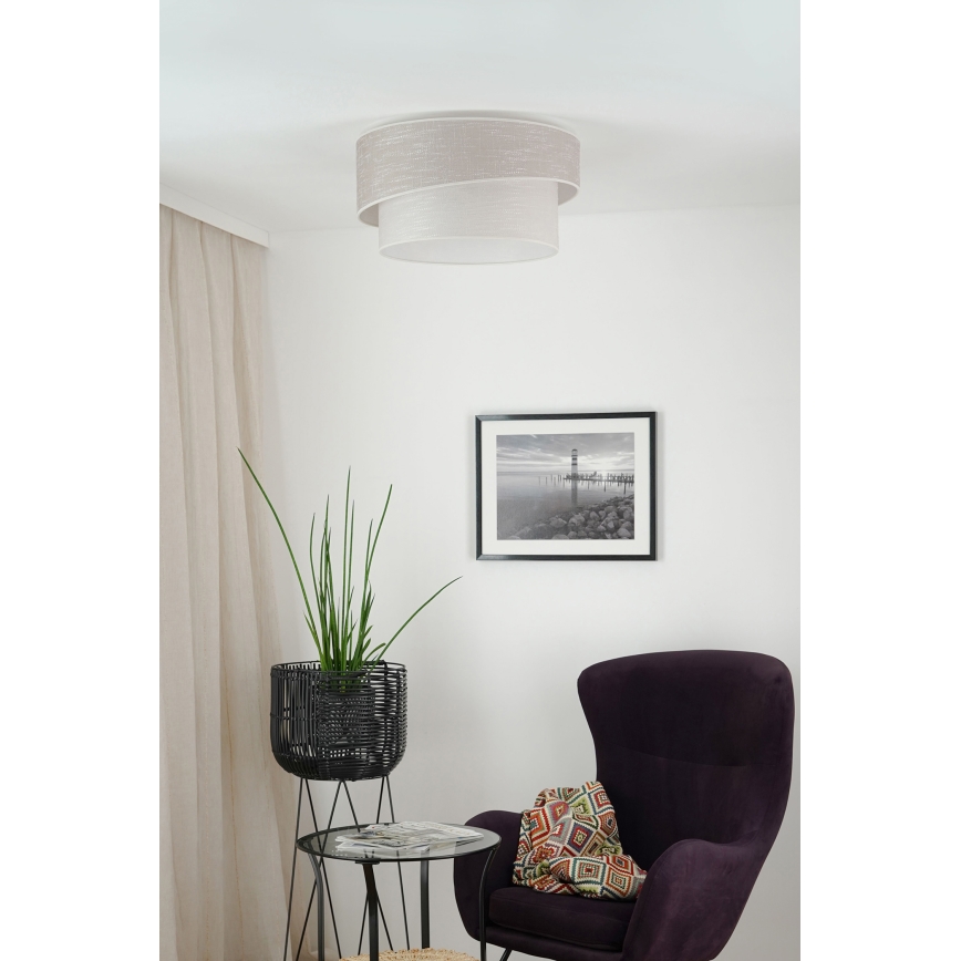 Brilagi - Plafón DOVER SHINE 1xE27/15W/230V diá. 50 cm gris/color crema