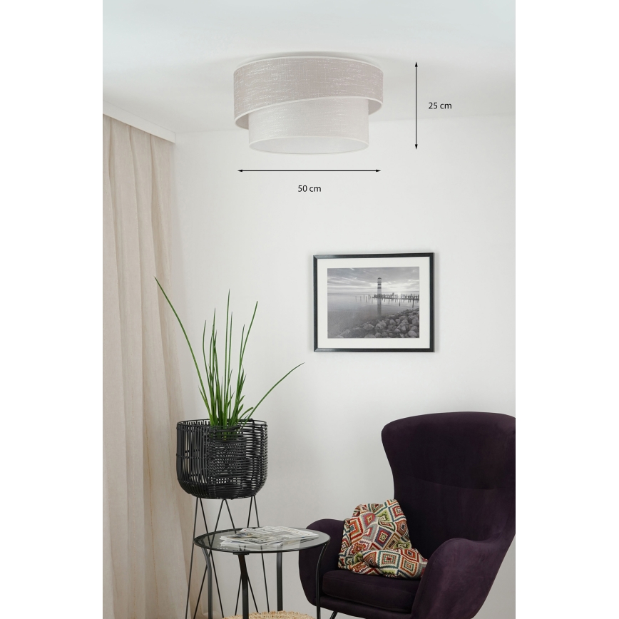 Brilagi - Plafón DOVER SHINE 1xE27/15W/230V diá. 50 cm gris/color crema
