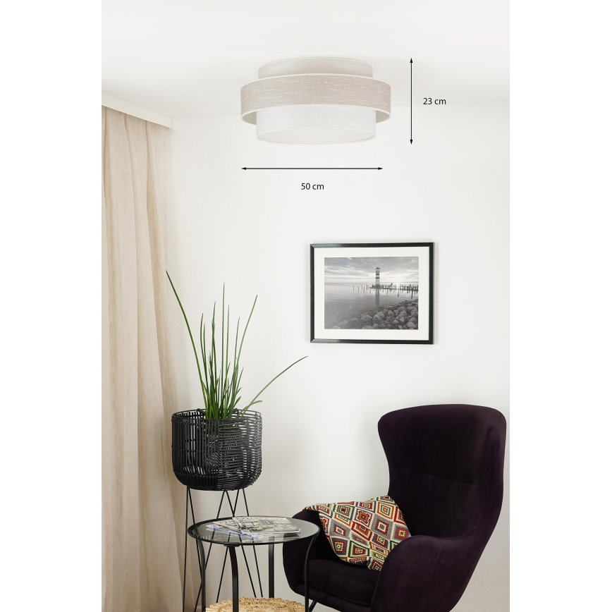 Brilagi - Plafón DOVER SPACE LED/12W/230V diá. 50 cm 3000K/4000K/6400K gris/color crema