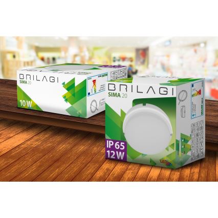 Brilagi - Plafón industrial LED SIMA LED/12W/230V IP65 blanco