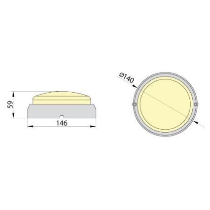 Brilagi - Plafón industrial LED SIMA LED/12W/230V IP65 negro