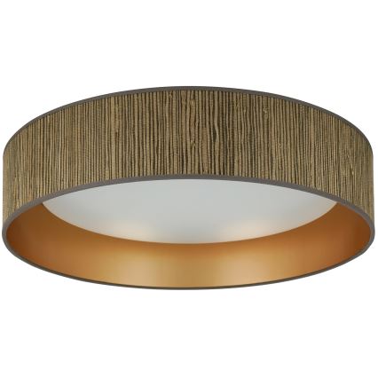 Brilagi - Plafón LED BOSTON ROLLER LED/24W/230V diá. 45 cm paja marrón/dorado