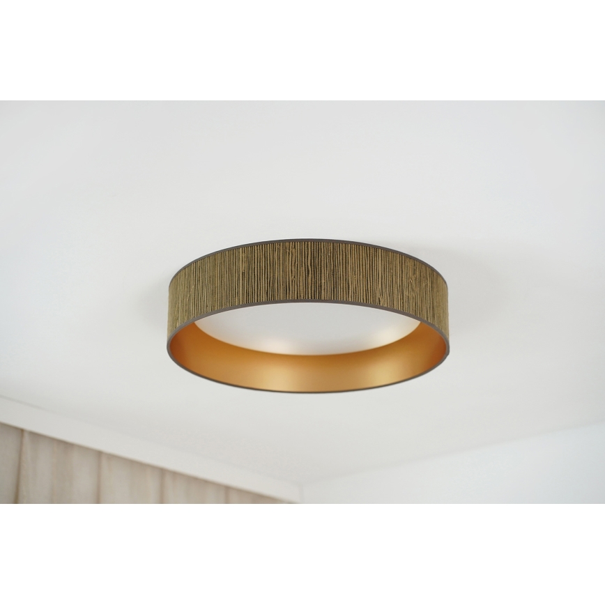 Brilagi - Plafón LED BOSTON ROLLER LED/24W/230V diá. 45 cm paja marrón/dorado
