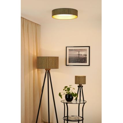 Brilagi - Plafón LED BOSTON ROLLER LED/24W/230V diá. 45 cm paja marrón/dorado