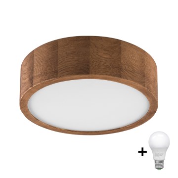 Brilagi - Plafón LED CARVALHO 1xE27/60W/230V roble cereza diá. 27 cm