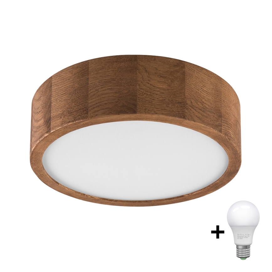 Brilagi - Plafón LED CARVALHO 1xE27/60W/230V roble cereza diá. 27 cm