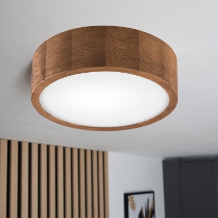 Brilagi - Plafón LED CARVALHO 1xE27/60W/230V roble cereza diá. 27 cm
