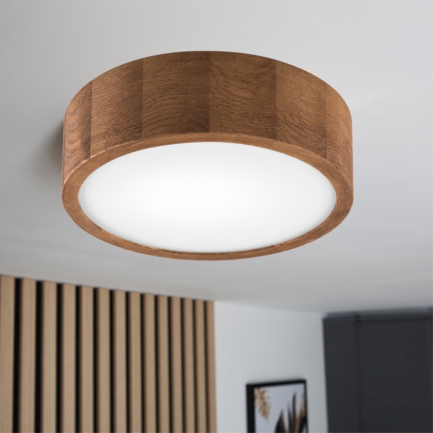 Brilagi - Plafón LED CARVALHO 1xE27/60W/230V roble cereza diá. 27 cm