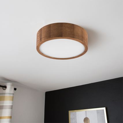 Brilagi - Plafón LED CARVALHO 1xE27/60W/230V roble cereza diá. 27 cm