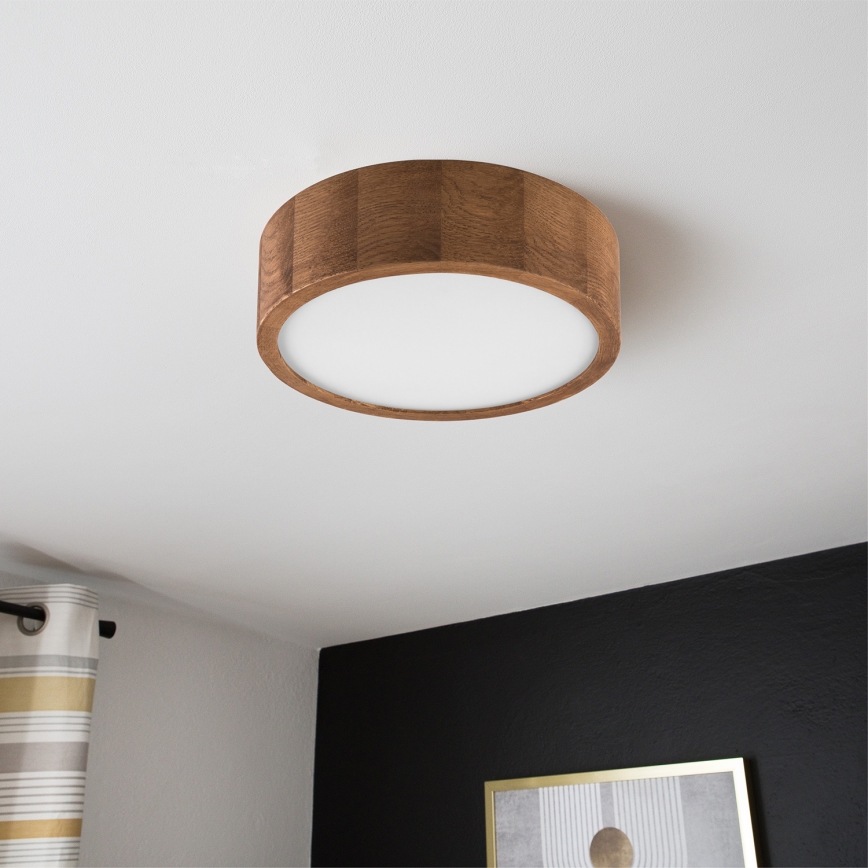 Brilagi - Plafón LED CARVALHO 1xE27/60W/230V roble cereza diá. 27 cm