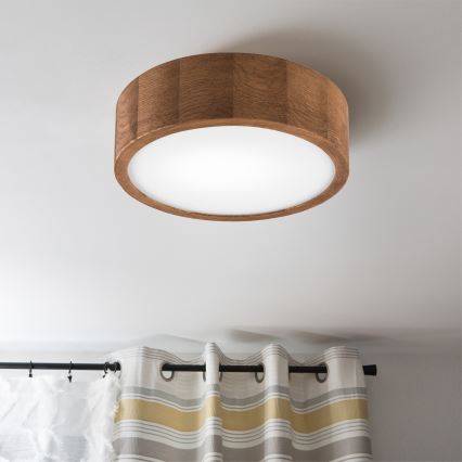 Brilagi - Plafón LED CARVALHO 1xE27/60W/230V roble cereza diá. 27 cm