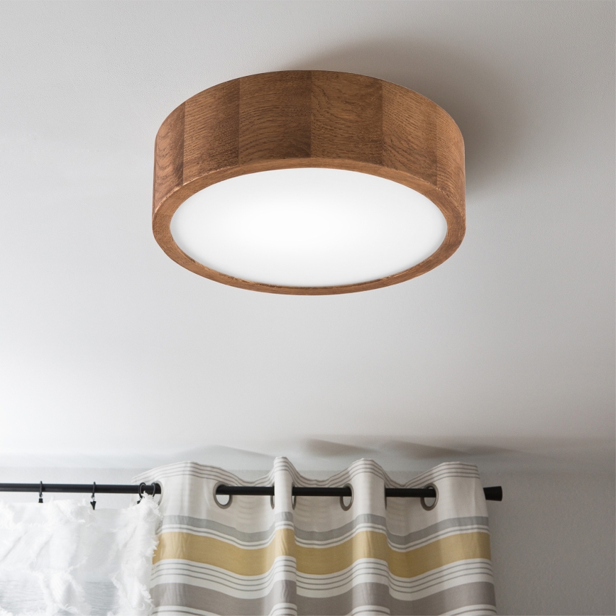 Brilagi - Plafón LED CARVALHO 1xE27/60W/230V roble cereza diá. 27 cm