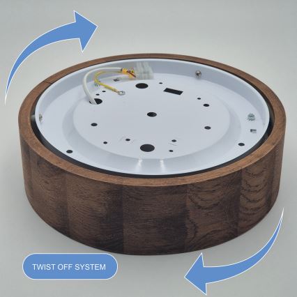 Brilagi - Plafón LED CARVALHO 1xE27/60W/230V roble cereza diá. 27 cm
