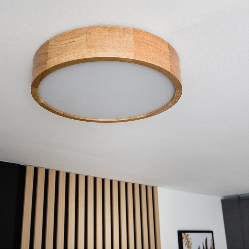 Brilagi - Plafón LED CARVALHO 2xE27/60W/230V roble diá. 37,5 cm